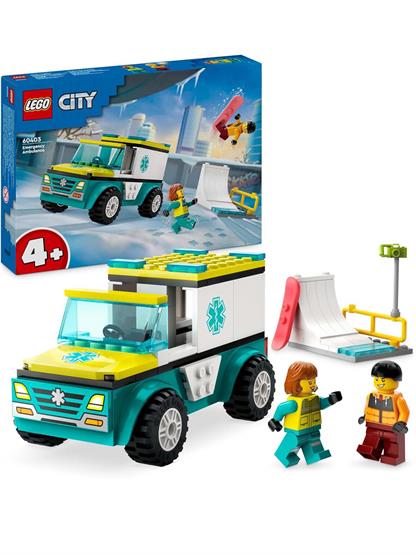 LEGO CITY 60403 - AMBULANZA DI EMERGENZA E SNOWBOARDER