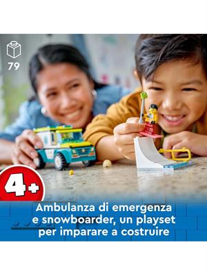 LEGO CITY 60403 - AMBULANZA DI EMERGENZA E SNOWBOARDER