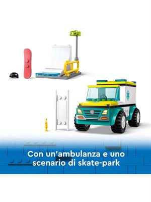 LEGO CITY 60403 - AMBULANZA DI EMERGENZA E SNOWBOARDER