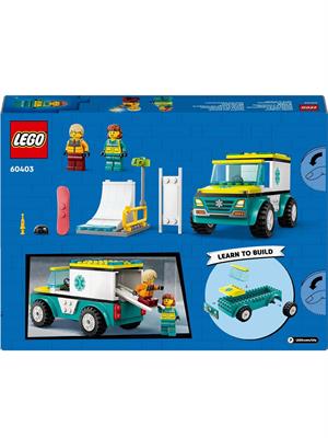 LEGO CITY 60403 - AMBULANZA DI EMERGENZA E SNOWBOARDER