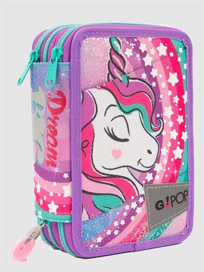 GOPOP/23 ASTUCCIO 3ZIP UNICORNO